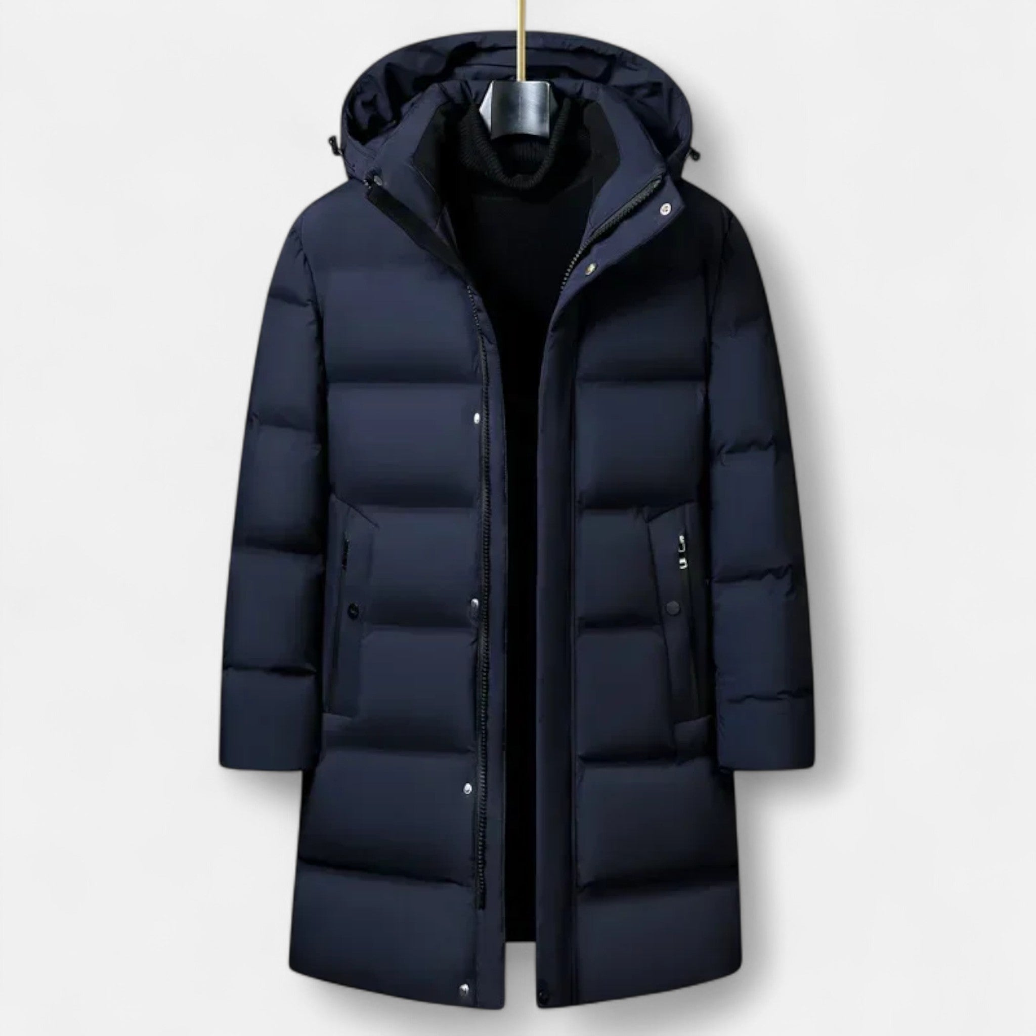 Men’s Premium Down Parka Coat, Hooded, Insulated Elegance + FREE Jumper.
